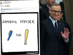 Andrzej Duda skomentował rysunkowy żart na swój temat. Jednym słowem