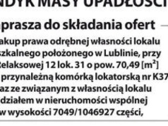 Ogłoszenie Syndyka Masy Upadłości