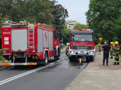 Pożar szkoły podstawowej w Zielonej Górze. Kłęby dymu nad miastem