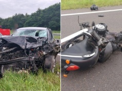 Nie żyje motocyklista. Zderzył się z samochodem na drodze ekspresowej S22