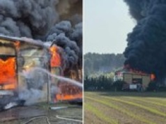 Pożar hali w Kujawsko-Pomorskiem. Jest apel do mieszkańców