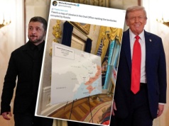 Taką mapę pokazali Zełenskiemu w Gabinecie Owalnym. "Chłodne przypomnienie"