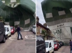 Niespodziewane lądowanie balonu na brytyjskiej ulicy. Na pomoc ruszyli świadkowie
