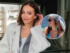 Anna Wendzikowska podbija greckie plaże. Ubrała turkusowe bikini i modną chustę