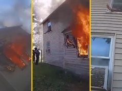 "Skacz, po prostu skacz". Dom płonął, 8-latek znalazł się w potrzasku