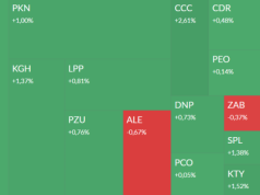 Mapa GPW: Medicalgorithmics, Creotech, Allegro, Oponeo.pl i Patentus w centrum uwagi