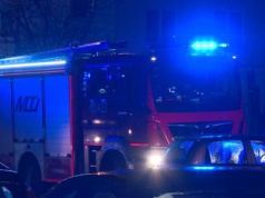 Pożar przed budynkiem przy ulicy Zielonej