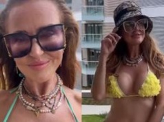 Agnieszka Kotońska prezentuje powiększony biust w kilku kostiumach kąpielowych. "Podnosimy ciśnienie"