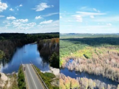 Nietypowa "atrakcja" w Małopolsce. "2 miesiące po otwarciu droga zamieniła się w jezioro"