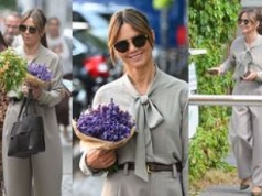 Kinga Rusin z torbą za 12 TYSIĘCY rozdaje autografy i przyjmuje kwiaty przed studiem "DDTVN"