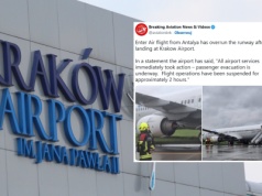 Samolot Enter Air wypadł z pasa podczas lądowania w Krakowie