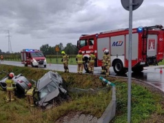 Zderzenie na obwodnicy Łańcuta. Trzy osoby w szpitalu i utrudnienia w ruchu [ZDJĘCIA]