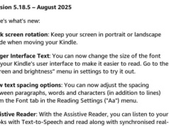 Aktualizacja 5.18.5 dla Kindle – wreszcie oficjalnie nowe ustawienia tekstu i dostępności, blokada obrotu ekranu na Scribe