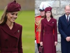 Księżna Kate zachwyca w bordowej kreacji na spotkaniu z Donaldem i Melanią Trump