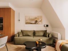 Projekt apartamentu na wynajem. Architektka postawiła na mid-century modern w nowoczesnym wydaniu [ZDJĘCIA]