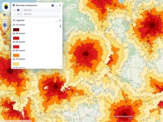 Dostępność przestrzenna miast wojewódzkich w Polsce na mapie