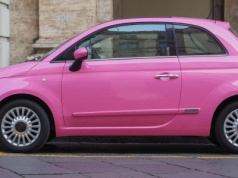 Różowe auto i niecodzienny pasażer. Policjanci nie kryli zaskoczenia