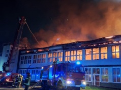 Wielki pożar w Hajnówce. "Ogień objął całą konstrukcję"