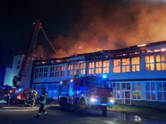 Pożar budynku w Hajnówce. Na miejscu blisko 30 zastępów