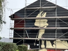 Basia Trzetrzelewska na muralu na Rynku w Jaworznie