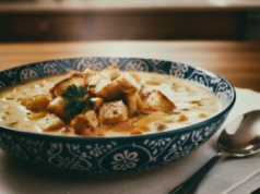 Zupa selerowa z grzankami