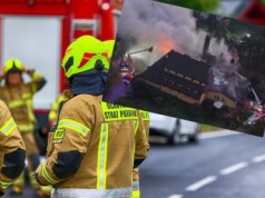 Pożar hotelu na Mazowszu. Z ogniem walczy ponad stu strażaków