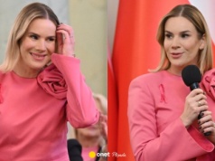 Marta Nawrocka na spotkaniu z Amazonkami postawiła na róż. "Przekombinowane"