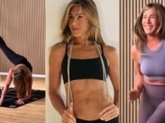 56-letnia Jennifer Aniston wyciska siódme poty i chwali się TWARDYM JAK SKAŁA brzuchem. Niezła forma?