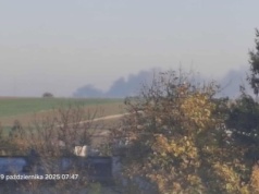 Pożar na terenie sortowni odpadów w Lublinie. Ciemny dym widoczny był z wielu kilometrów