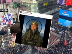 Donald Trump opublikował film AI, na którym z samolotu wojskowego zrzuca łajno na protestujących Amerykanów