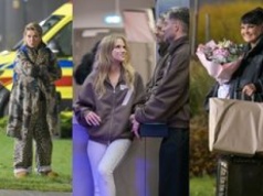 Celebryci opuszczają studio "TzG": Ewa Kasprzyk wyprowadzająca Shakirę, maślane oczy Agnieszki Kaczorowskiej, Iwona Pavlović obdarowana kwiatami...