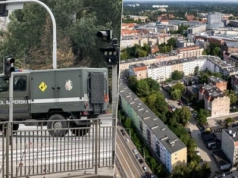 Niewybuch w kamienicy przy ul. Grunwaldzkiej. Robotnicy znaleźli go przy dachu