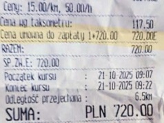 Jechała przewozem osób z Dworca Wschodniego na Śródmieście. Za 6 km wystawił jej rachunek na 720 zł