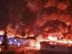Ogromny pożar we Włocławku. Park trampolin doszczętnie spłonął