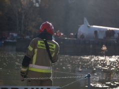 Samolot w Wiśle. Służby lotniskowe ćwiczą