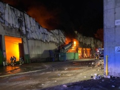 Pożar sortowni śmieci w Elblągu