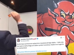 Burmistrz Myślenic tłumaczy się z rzucania lotkami do tarczy w kolorach niemieckiej flagi podczas konwencji PiS