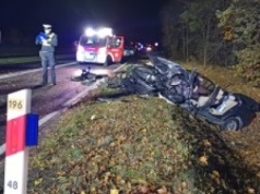 Nagle zjechał na przeciwległy pas ruchu. Trzy osoby ciężko ranne, lądował LPR