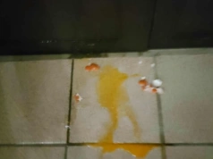 Nie dostali cukierków, obrzucili drzwi jajkami