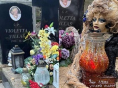Kłótnie o znicz z głową i długim warkoczem na grobie Violetty Villas. "Wybitna tandeta i kicz"