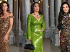 Gwiazdy meldują się na gali LACMA: Salma Hayek w zieleni, posągowe Demi Moore i Cindy Crawford (ZDJĘCIA)