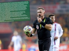 Raczkowski przerwał mecz przez transparent. Teraz wydał oświadczenie