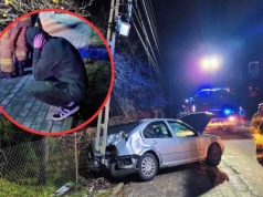 17-latek bez prawa jazdy rozbił Volkswagen o płot i słup. Doszło do zerwania linii energetycznej