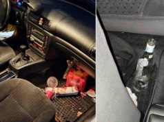 Kierowca miał dwa promile. W samochodzie butelka po wódce