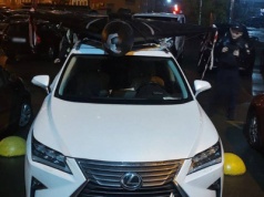 Zaskakująca interwencja policji w Kijowie. Na dachu auta Szahed