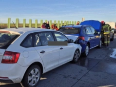 Zderzenie czterech samochodów na autostradzie A4