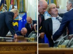 Trump poderwał się z miejsca. Jego gość stracił przytomność