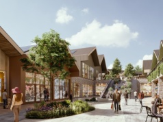 Centrum outletowe jak miasteczko w górach. Deweloper zaprezentował projekt po zmianach
