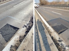 Ogromna wyrwa na S1 w Dąbrowie Górniczej. Siedem samochodów uszkodzonych