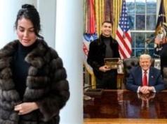 Georgina w Gucci i futrze bryluje w Białym Domu. Syn prezydenta też pochwalił się zdjęciem z Cristiano